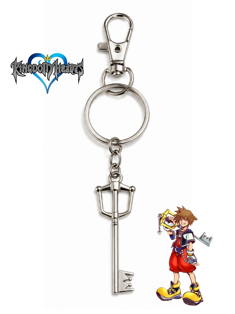 Kingdom Hearts Silver Tone Keyblade Keychain